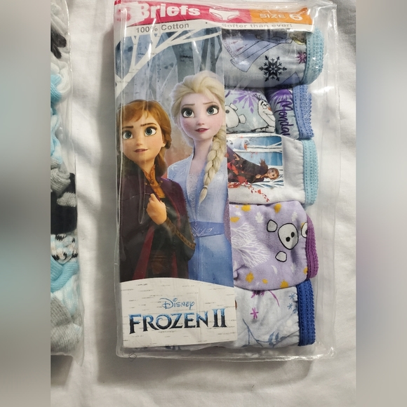 : 24 New panties +7 pairs socks sz 6 Wonder Nation frozen Girls briefs - Picture 6 of 10